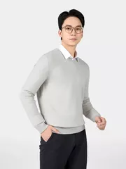 Áo Len Nam 5S Fashion Cổ Tim Trơn Phom Regular ALE24009