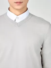 Áo Len Nam 5S Fashion Cổ Tim Trơn Phom Regular ALE24009