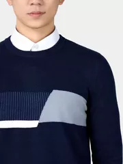 Áo Len Nam 5S Fashion Dệt Họa Tiết Slimfit ALE24010