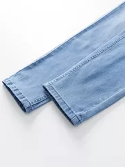 Quần Jean Nam 5S Fashion Dáng Lửng Trơn QJE24018