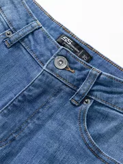 Quần Jean Nam Cotton 5S Fashion Màu Xanh Regular QJE24008