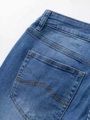 Quần Jean Nam Cotton 5S Fashion Màu Xanh Regular QJE24008