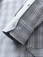 Áo Sơ Mi Nam Dài Tay 5S Fashion Dệt Kẻ Ô Regular ASM24011