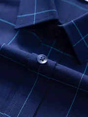 Áo Sơ Mi Nam Dài Tay 5S Fashion Dệt Kẻ Ô Regular ASM24005