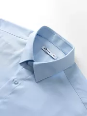 Áo Sơ Mi Nam Ngắn Tay 5S Fashion Màu Xanh ASC25052