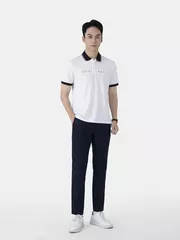 Áo Polo Nam 5S Fashion Phối Cổ In Chữ Phom Slimfit APC25122