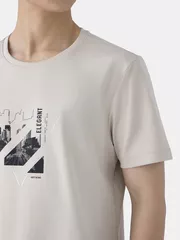 Áo Thun Cổ Tròn Cotton 5S Fashion In Lớn Phom Regular ATS25007