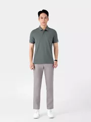 Áo Polo Nam 5S Fashion Dệt Chữ Bo Tay APC25042