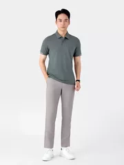 Áo Polo Nam 5S Fashion Dệt Chữ Bo Tay APC25042