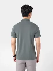 Áo Polo Nam 5S Fashion Dệt Chữ Bo Tay APC25042