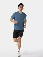 Áo Thun Nam Thể Thao 5S Fashion Dệt Jacquard Họa Tiết Regular ATS25052