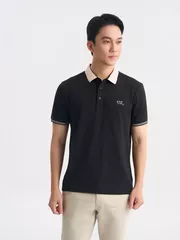 Áo Polo Nam Can Phối In Chữ 5S Fashion Trẻ Trung APC25006