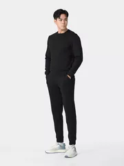 Bộ Quần Áo Nỉ Nam 5S Fashion Trơn In Logo Slimfit BNI24101