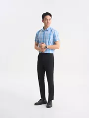Áo Sơ Mi Nam Cộc Tay 5S Fashion Kẻ Caro Phom Slimfit ASC25015