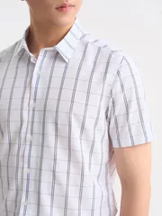 Áo Sơ Mi Nam Cộc Tay 5S Fashion Kẻ Caro Phom Slimfit ASC25058