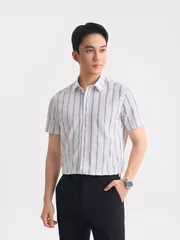 Áo Sơ Mi Nam Cộc Tay 5S Fashion Kẻ Caro Phom Slimfit ASC25058
