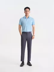 Áo Sơ Mi Nam Ngắn Tay 5S Fashion Dệt Kẻ Ngang Slimfit ASC25061
