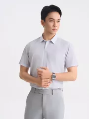 Áo Sơ Mi Nam Ngắn Tay 5S Fashion Casual Kẻ Sọc ASC25010