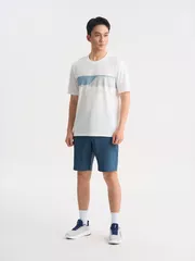 Áo Thun Nam Ngắn Tay 5S Fashion In Graphic Phom Casual ATS25028