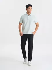 Áo Polo Nam 5S Fashion Trơn Bo Dệt Jacquard Slimfit APC25062