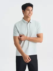 Áo Polo Nam 5S Fashion Trơn Bo Dệt Jacquard Slimfit APC25062