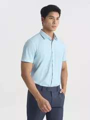 Áo Sơ Mi Nam Ngắn Tay 5S Fashion Kẻ Sọc Slimfit ASC25003