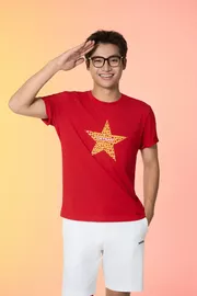 Áo Thun Unisex Cờ Đỏ Sao Vàng 5S Fashion Phom Casual ATS25099
