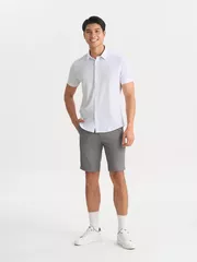 Áo Sơ Mi Nam Ngắn Tay 5S Fashion Họa Tiết Màu Trắng Slimfit ASC25034