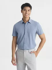 Áo Sơ Mi Nam 5S Fashion Dệt Hiệu Ứng Basic Phom Smart fit ASC25031