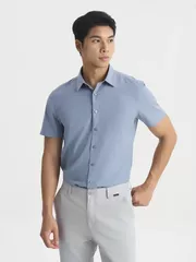 Áo Sơ Mi Nam 5S Fashion Dệt Hiệu Ứng Basic Phom Smart fit ASC25031