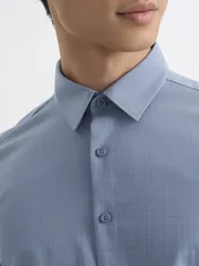 Áo Sơ Mi Nam 5S Fashion Dệt Hiệu Ứng Basic Phom Smart fit ASC25031