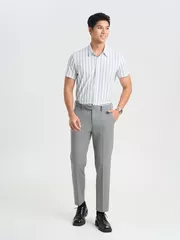 Áo Sơ Mi Nam Dệt Kim Vải Co Giãn 5S Fashion Kẻ Sọc ASC25024