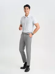 Áo Sơ Mi Nam Dệt Kim Vải Co Giãn 5S Fashion Kẻ Sọc ASC25024