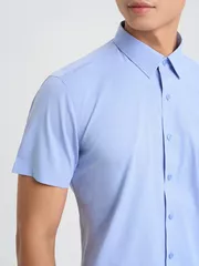 Áo Sơ Mi Nam Ngắn Tay 5S Fashion Dệt Hiệu Ứng Phom Smart fit ASC25054