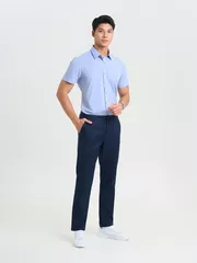 Áo Sơ Mi Nam Ngắn Tay 5S Fashion Dệt Hiệu Ứng Phom Smart fit ASC25054