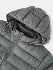 Áo Khoác Phao Nam Siêu Nhẹ Air-PUFFER HEATLOCK 5S FASHION Mũ Tháo Rời M0APH25011