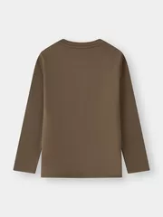 Áo Giữ Nhiệt Bé Trai Cổ Tròn 5S Fashion Lót Nỉ Bông Slimfit B0AGN25005