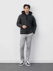 Áo Khoác Phao Nam Siêu Nhẹ Air-PUFFER HEATLOCK 5S FASHION Mũ Tháo Rời M0APH25011