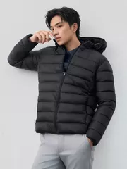 Áo Khoác Phao Nam Siêu Nhẹ Air-PUFFER HEATLOCK 5S FASHION Mũ Tháo Rời M0APH25011