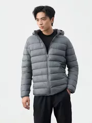 Áo Khoác Phao Nam Siêu Nhẹ Air-PUFFER HEATLOCK 5S FASHION Mũ Tháo Rời M0APH25011