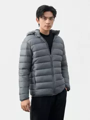 Áo Khoác Phao Nam Siêu Nhẹ Air-PUFFER HEATLOCK 5S FASHION Mũ Tháo Rời M0APH25011