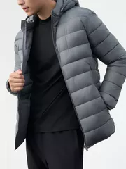 Áo Khoác Phao Nam Siêu Nhẹ Air-PUFFER HEATLOCK 5S FASHION Mũ Tháo Rời M0APH25011