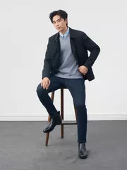 Áo Khoác Thời Trang Nam 5S Fashion Cổ Đức Dệt Hiệu Ứng M0AKH25018