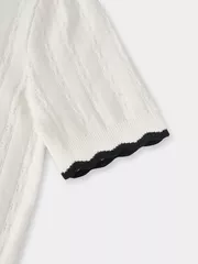 Áo Len Cộc Tay Nữ 5S Fashion Dệt Hiệu Ứng W0ALC25006