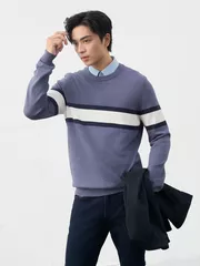 Áo Len Nam 5S Fashion Kẻ Ngang Phom Slimfit M0ALE25001
