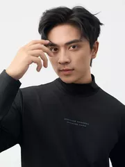 Áo Giữ Nhiệt Nam 5S Fashion Cổ Cao In Chữ Phom Slimfit M0AGN25001