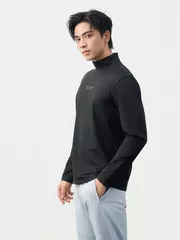 Áo Giữ Nhiệt Nam 5S Fashion Cổ Cao In Chữ Phom Slimfit M0AGN25001