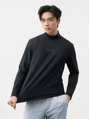Áo Giữ Nhiệt Nam 5S Fashion Cổ Cao In Chữ Phom Slimfit M0AGN25001