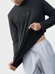 Áo Giữ Nhiệt Nam 5S Fashion Cổ Cao In Chữ Phom Slimfit M0AGN25001