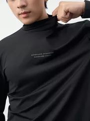 Áo Giữ Nhiệt Nam 5S Fashion Cổ Cao In Chữ Phom Slimfit M0AGN25001